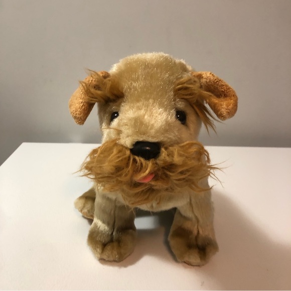 2003 Ty Beanie Buddies Schnitzel Schnauzer Dog Puppy Brown Collar 12" Plush Toy - Picture 3 of 8